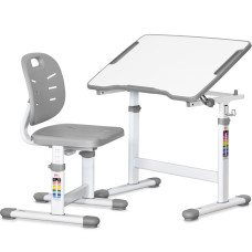 Комплект Evo-kids (стол+стул) Evo-07 Ergo Grey (арт. Evo-07 Ergo G) - столешница белая / цвет пластика серый (коробок-1 шт.)