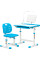 Комплект Evo-kids (стул+стол+полка+лампа) Evo-17 BL Ergo (арт. Evo-17 BL Ergo) - столешница белая / цвет пластика голубой (коробок-1 шт.)