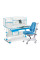 Комплект Evo-kids Evo 50 BL Blue (арт. Evo-50 BL + кресло Y-528 KBL)/(стол+ящик+надстройка+кресло)/ белая столешница, цвет пластика голубой (коробок-5 шт.)