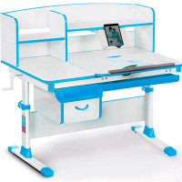 Дитячий стіл Evo-kids (стіл+ящик+полиця) Evo-50 BL (Blue) - стільниця біла / колір пластика блакитний (коробок-4 шт.)