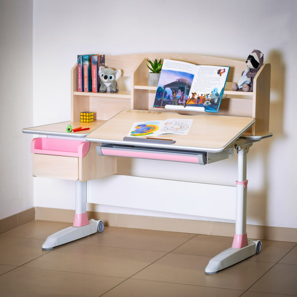 Детский стол ErgoKids Romana MG Multicolor (арт. Evo-70 MG/MC) - столешница клен / накладки на ножках серые (коробок-2 шт.)