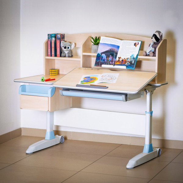 Детский стол ErgoKids Romana MG Multicolor (арт. Evo-70 MG/MC) - столешница клен / накладки на ножках серые (коробок-2 шт.)