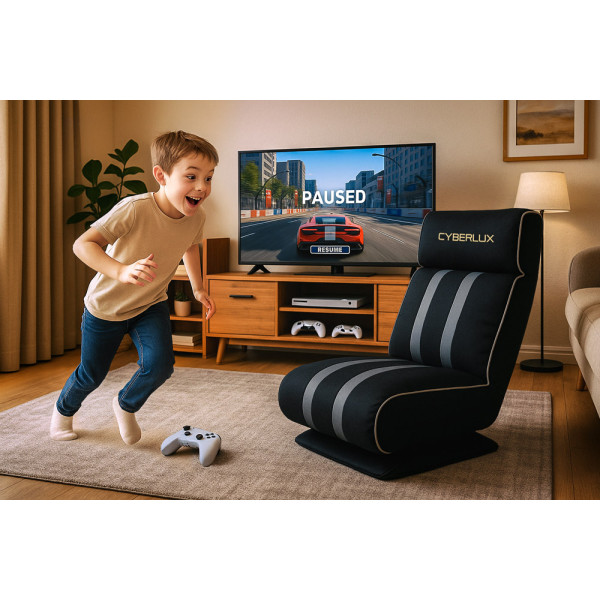 Геймерське крісло GM-06 Black (арт. GM-06 Black) - оббивка тканина / чорна з сірим (коробок 1 шт.)