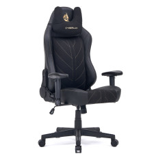 Геймерське крісло Cyberlux Helios Black (арт. GM-204 B) - тканина + екошкіра / колір чорний (коробок 1 шт.)