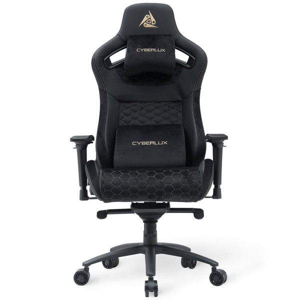 Геймерське крісло Cyberlux Apollo Black (арт. GM-404 B) - оббивка тканина + екошкіра / колір чорний (коробок-1 шт.)