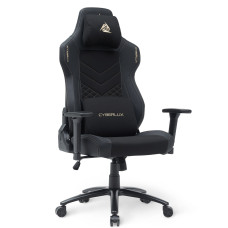 Геймерське крісло Cyberlux Poseidon Black (арт. GM-415 B) - оббивка тканина + екошкіра / колір чорний (коробок-1 шт.)
