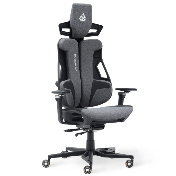 Геймерське крісло Cyberlux V10 Fabric Grey (арт. GM-V10 FG) - оббивка тканина / колір сірий (коробок 1 шт.)