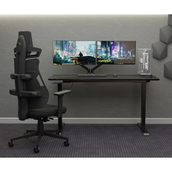 Геймерское кресло Cyberlux V8 Fabric Black (арт. GM- V8 FB) - обивка черная однотонная (коробок-1 шт.)