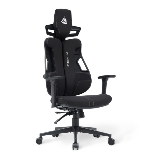Геймерское кресло Cyberlux V8 Fabric Black (арт. GM- V8 FB) - обивка черная однотонная (коробок-1 шт.)