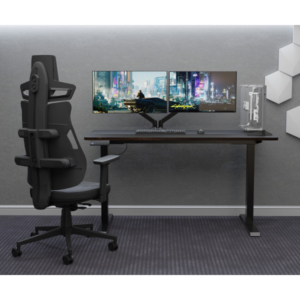 Геймерское кресло Cyberlux V8 Fabric Grey (арт. GM- V8 FG) - обивка серая однотонная (коробок-1 шт.)