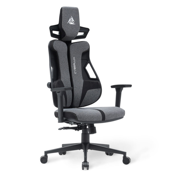 Геймерское кресло Cyberlux V8 Fabric Grey (арт. GM- V8 FG) - обивка серая однотонная (коробок-1 шт.)