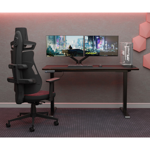 Геймерське крісло Cyberlux V8 Fabric Red (арт. GM-V8 FR) – оббивка червона однотонна (коробок-1 шт.)