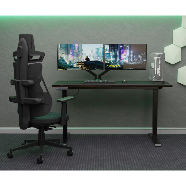 Геймерське крісло Cyberlux V8 Fabric Green (арт. GM-V8 FZ) - оббивка бірюзова однотонна (коробок-1 шт.)
