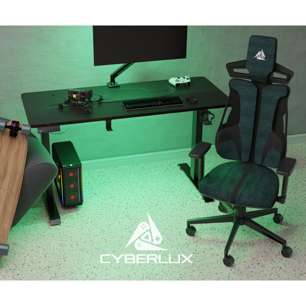 Геймерське крісло Cyberlux V8 Fabric Green (арт. GM-V8 FZ) - оббивка бірюзова однотонна (коробок-1 шт.)