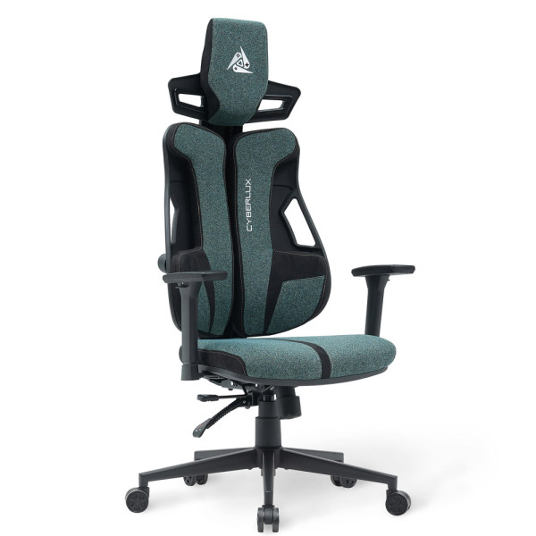 Геймерське крісло Cyberlux V8 Fabric Green (арт. GM-V8 FZ) - оббивка бірюзова однотонна (коробок-1 шт.)