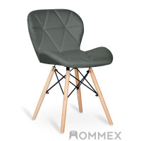Стілець Hommex Romen Dark Grey (арт. H-145 Dark Grey MR) - тканина темно-сіра / ніжки дерев'яні (коробок 1 шт.)