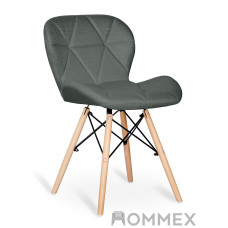 Стілець Hommex Romen Dark Grey (арт. H-145 Dark Grey MR) - тканина темно-сіра / ніжки дерев'яні (коробок 1 шт.)