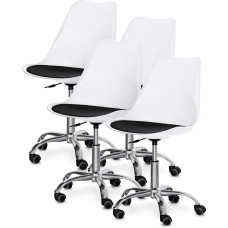 Комплект (4шт) кресло Evo-Kids Capri White / Black (арт H-231 W/B -Х4) - пластик белый / подушка черная (коробок-2 шт.)