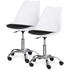 Комплект (2шт) кресло Evo-Kids Capri White / Black (арт H-231 W/B -Х2) - пластик белый / подушка черная (коробок-1 шт.)