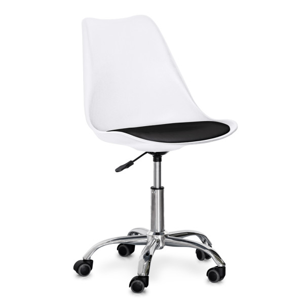 Кресло Hommex Kantri White / Black (арт. H-231 W/B MR) - пластик белый / подушка черная (коробок-1 шт.)