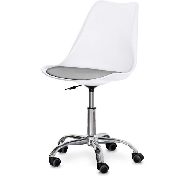 Кресло Evo-kids Capri White / Grey (арт. H-231 W/G) - пластик белый / подушка серая (коробок-1 шт.)