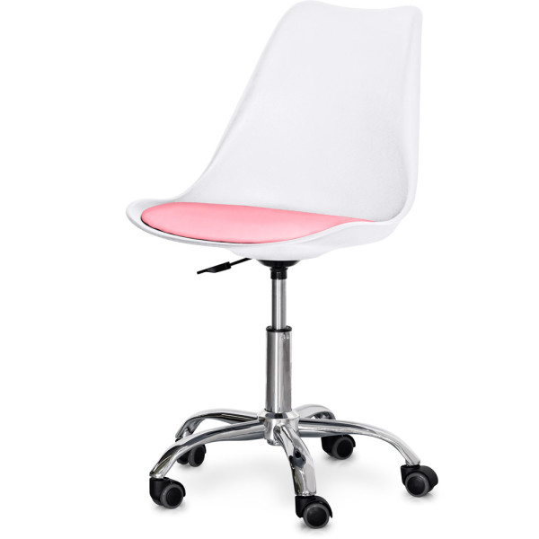 Кресло Evo-kids Capri White / Pink (арт. H-231 W/PN) - пластик белый / подушка розовая (коробок-1 шт.)