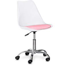 Кресло Evo-kids Capri White / Pink (арт. H-231 W/PN) - пластик белый / подушка розовая (коробок-1 шт.)