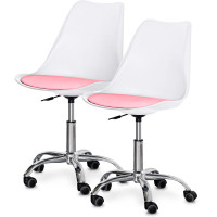 Комплект (2шт) крісло Evo-Kids Capri White / Pink (арт H-231 W/PN-Х2) - пластик білий / рожева подушка (коробок-1 шт.)