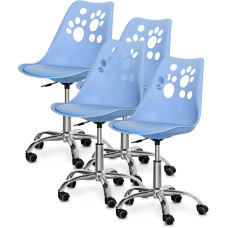 Комплект (4шт) детское кресло Evo-Kids Indigo Blue (арт H-232 BL/BL -Х4) - пластик голубой / подушка голубая (коробок-2 шт.)