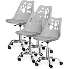 Комплект (4шт) детское кресло Evo-Kids Indigo Grey (арт H-232 G/G -Х4) - пластик серый / подушка серая (коробок-2 шт.)