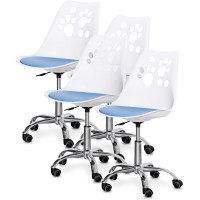 Комплект (4шт) дитяче крісло Evo-Kids Indigo White/Blue (арт H-232 W/BL-Х4) - пластик білий / подушка блакитна (коробок-2 шт.)