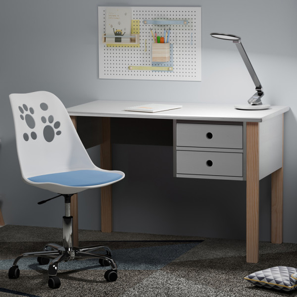 Детское кресло Evo-kids Indigo White / Blue (арт H-232 W/BL) - пластик белый / подушка голубая (коробок-1 шт.)