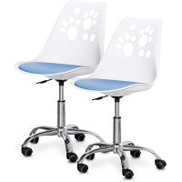 Комплект (2шт) дитячих крісел Evo-Kids Indigo White/Blue (арт H-232 W/BL-Х2) - пластик білий / подушка блакитна (коробок-1 шт.)