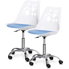 Комплект (2шт) детское кресло Evo-Kids Indigo White / Blue (арт H-232 W/BL -Х2) - пластик белый / подушка голубая (коробок-1 шт.)