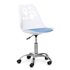 Кресло Hommex Dingo White / Blue (арт H-232 W/BL MR) - пластик белый / подушка голубая (коробок-1 шт.)