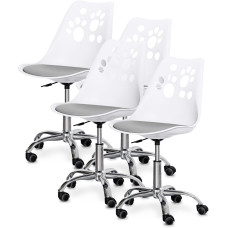 Комплект (4шт) детское кресло Evo-Kids Indigo White / Grey (арт H-232 W/G -Х4) - пластик белый / подушка серая (коробок-2 шт.)
