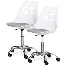 Комплект (2шт) детское кресло Evo-Kids Indigo White / Grey (арт H-232 W/G -Х2) - пластик белый / подушка серая (коробок-1 шт.)
