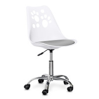 Кресло Hommex Dingo White / Grey (арт H-232 W/G MR) - пластик белый / подушка серая (коробок-1 шт.)