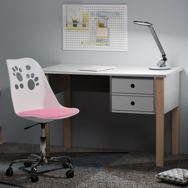Комплект (2шт) детское кресло Evo-Kids Indigo White / Pink (арт H-232 W/PN -Х2) - пластик белый / подушка розовая (коробок-1 шт.)