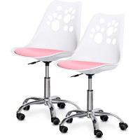 Комплект (2шт) дитячих крісел Evo-Kids Indigo White / Pink (арт H-232 W/PN-Х2) - пластик білий / рожева подушка (коробок-1 шт.)