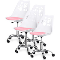 Комплект (4шт) дитяче крісло Evo-Kids Indigo White/Pink (арт H-232 W/PN-Х4) - пластик білий/подушка рожева (коробок-2 шт.)