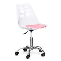 Кресло Hommex Dingo White/Pink (арт H-232 W/PN MR) - пластик белый/подушка розовая (коробок-1 шт.)