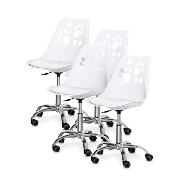 Комплект (4шт) детское кресло Evo-Kids Indigo White (арт H-232 W/W -Х4) - пластик белый / подушка белая (коробок-2 шт.)