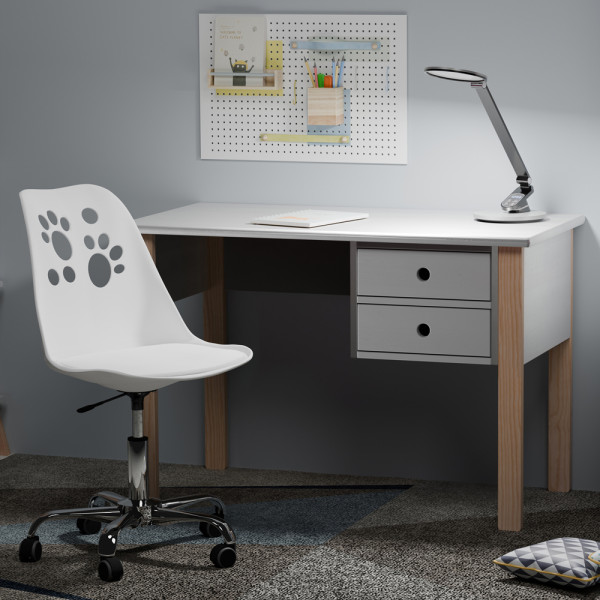 Детское кресло Evo-kids Indigo White (арт H-232 W/W) - пластик белый / подушка белая (коробок-1 шт.)