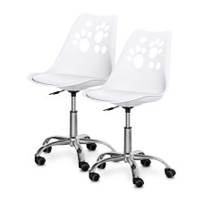 Комплект (2шт) детское кресло Evo-Kids Indigo White (арт H-232 W/W -Х2) - пластик белый / подушка белая (коробок-1 шт.)