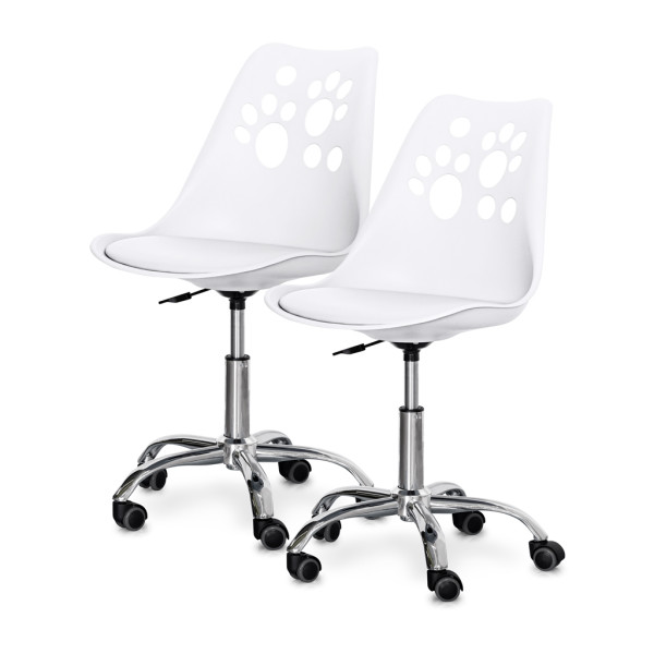 Комплект (2шт) детское кресло Evo-Kids Indigo White (арт H-232 W/W -Х2) - пластик белый / подушка белая (коробок-1 шт.)