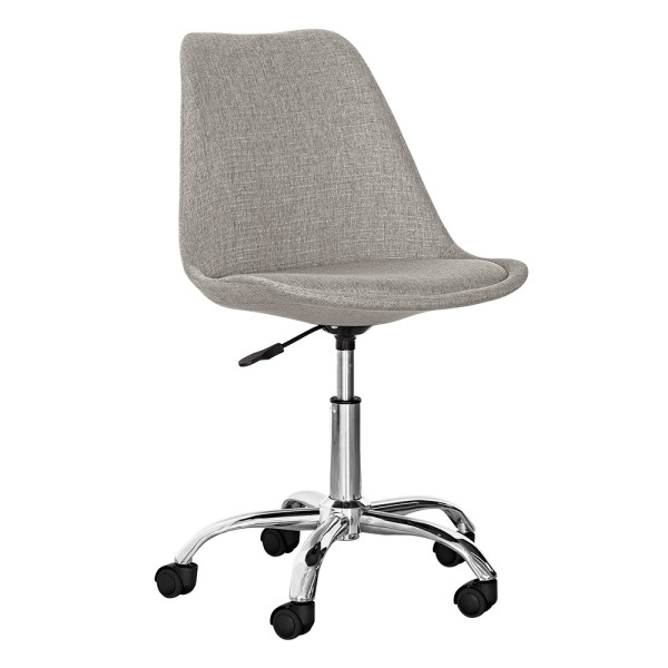 Кресло Hommex Albina Light Grey (арт H-233 Light Grey) - оббивка светло-серая однотонная / хромированное основание (коробок-1 шт.)
