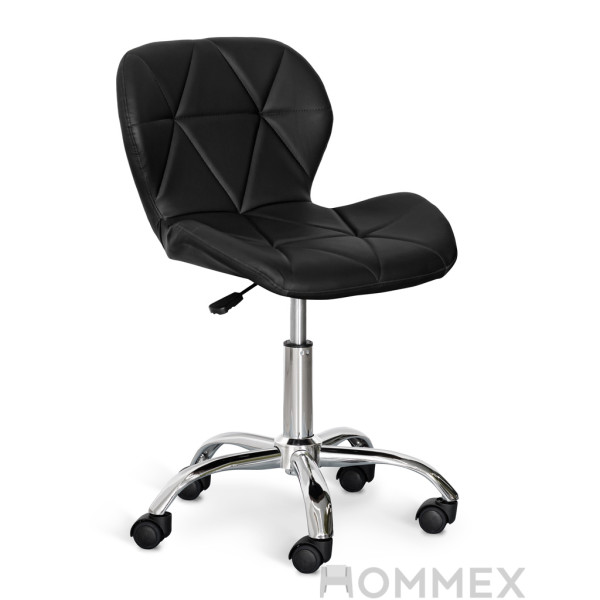 Кресло Hommex Maro Black (арт. H-245 Black MR) - обивка черная экокожа/хромированная основа (коробок-1 шт.)