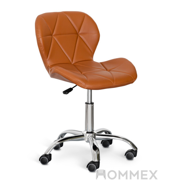 Крісло Hommex Maro Light Brown (арт.H-245 Light Brown MR) - оббивка світло-коричнева екокожа / хромована основа (коробок-1 шт.)