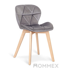Стульчик Hommex Christine Dark Grey (арт. H-350 Dark Grey) - ткань темно-серая бархатная / деревянные ножки (коробок-1 шт.)